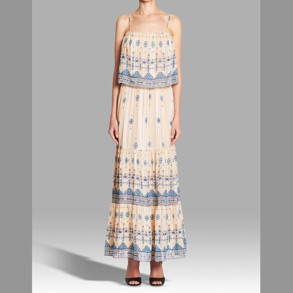 Joie Sorne B Silk Maxi Tiered Dress